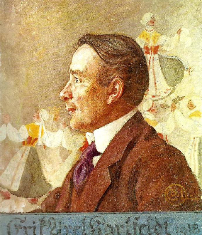 portratt av dr erik axel karlfeldt, Carl Larsson